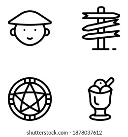 Paquete de vectores de iconos sólidos filipinos 