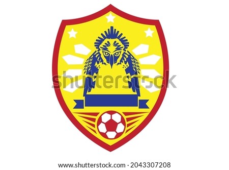 A Filipino themed emblem for football that features flag elements and the Philippine eagle. Editable Clip Art.