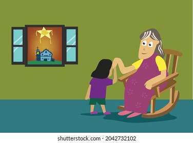 A Filipino Traditional respectful greeting for the elders called Mano Po or for blessings by holding and placing a hand on the forehead. Editable Clip Art.