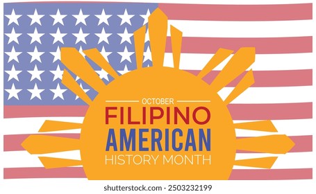 Filipino-American History Month is observed every year on October. Holiday concept background, placard, banner design template Vector illustration background design.