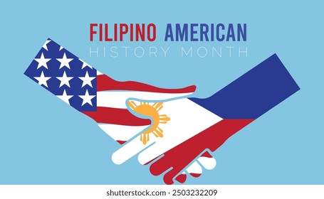 Filipino-American History Month is observed every year on October. Holiday concept background, placard, banner design template Vector illustration background design.