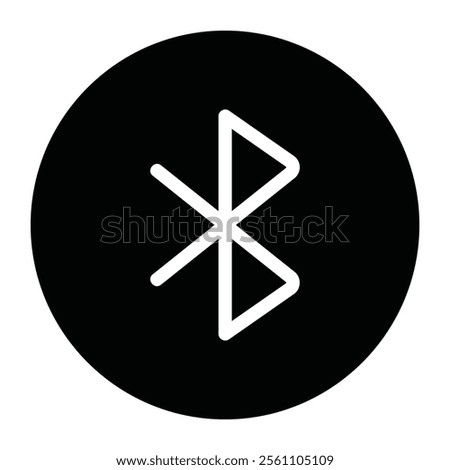 A fill black Bluetooth icon, perfect for wireless technology, connectivity features, and mobile applications. Available in vector format with a sleek and modern design.