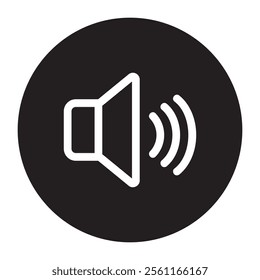 A fill black volume icon, ideal for sound controls, audio settings, and user interface designs. Clean and modern vector design for digital and mobile applications.