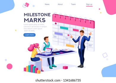 Fill calendar mark, important service organizer. Computer, can use for web banner, infographics, hero images. Flat isometric vector illustration isolated on white background