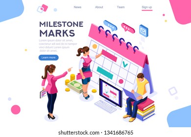 Fill calendar mark, important service organizer. Computer, can use for web banner, infographics, hero images. Flat isometric vector illustration isolated on white background