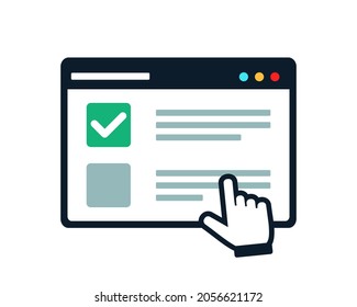 Fill Checkbox. Online Exam Test Icon, Form Survey. Illustration Vector