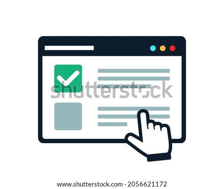 Fill checkbox. Online exam test icon, form survey. Illustration vector