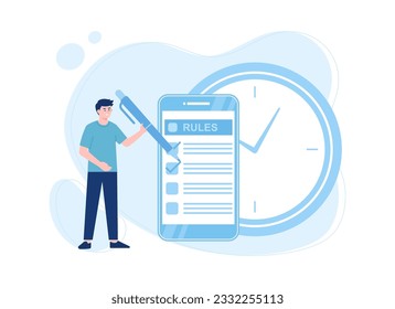 Fill in the column list trending concept flat illustration