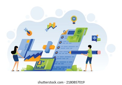 Fill in debt or loan application survey form for financial subprime risk credit rate. Vector illustration design can use for landing page template ui ux web mobile app poster banner website flyer ads