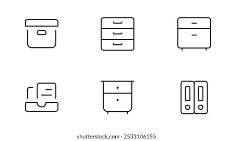 Fill drawer icon. shelf drawer, cabinat, file shelf, vector icons designed in filled, outline, line and stroke style can be used for web, mobile, ui. vector illustration