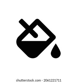 icono de goteo de relleno. Diseño de estilo plano aislado en un fondo blanco. Ilustración del vector