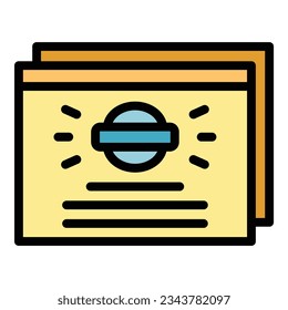 Füllen Sie das Formular Symbol Rahmenvektor Vektor. Online-Klage. Auftragsfarbe