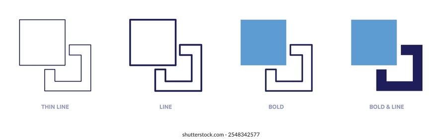 Fill icon in 4 different styles. Thin Line, Line, Bold, and Bold Line. Duotone style. Editable stroke.