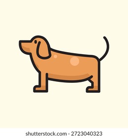 Fill Icon of an Dachsund Dog