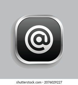 at fill icon design. Glossy Button style rounded rectangle isolated on gray background. Vector illustration