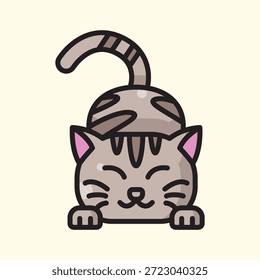 Icono de relleno de un gato atigrado