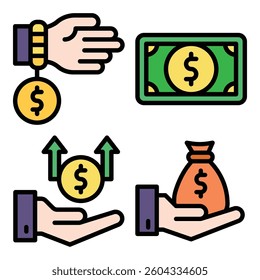 Fill Line Icon Business Finance Expand Money Budget Cast Investment