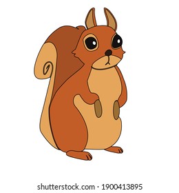 fill line vector illustration of animal squirrel