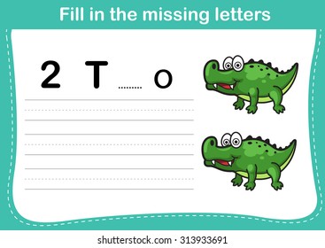 Fill in the missing letters,illustration, vector