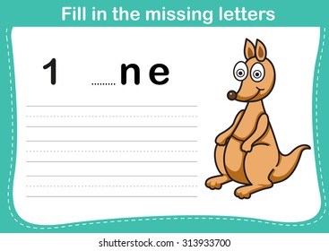 Fill in the missing letters,illustration, vector