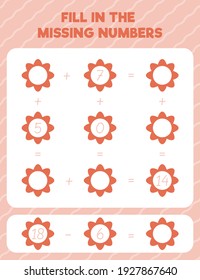 Fill in the missing numbers. Printable maths worksheet practice page. Count and write.