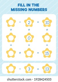 Fill in the missing numbers. Printable maths worksheet practice page. Count and write.