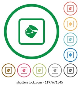 Fill object flat color icons in round outlines on white background