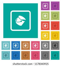 Fill object multi colored flat icons on plain square backgrounds. Included white and darker icon variations for hover or active effects.