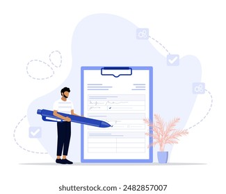 Fill out concept illustration. Suitable for landing page, ui, web, App intro card, editorial, flyer, and banner.