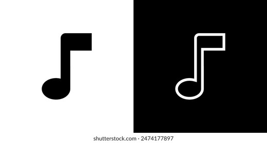 Fill and outline music note icon