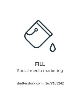 Fill outline vector icon. Thin line black fill icon, flat vector simple element illustration from editable social concept isolated stroke on white background