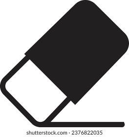 Fill Rubber Eraser black icon. Art supplies icon. Drawing tool icon isolated on transparent background. Can be use for presentation templates, promotional materials, web and mobile phone apps.