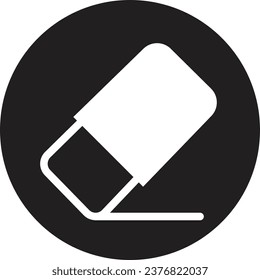 Fill Rubber Eraser black icon. Art supplies icon. Drawing tool icon isolated on transparent background. Can be use for presentation templates, promotional materials, web and mobile phone apps.