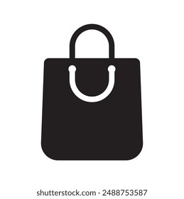 Fill Shopping Bag Icon. Black Vector.