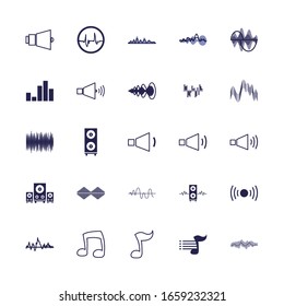 fill style icon set design, waves music sound melody musical song art signature culture and tune theme Vector illustration