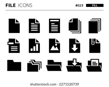 Fill style icon set related to file_023