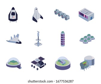 fill style icon set of Space futuristic cosmos outside universe astronomy adventure and exploration theme Vector illustration