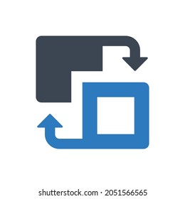Fill swap icon on white background