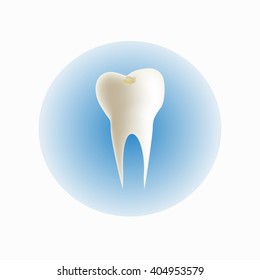 Fill teeth (Composite Resin, same Color) on blue background, Vector illustration.