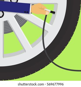 Fill tires with air