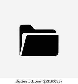 Fille icon black media for film. media folder vector art. file art vector. file icon.