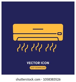 Filled Air Conditioner Vector Icon Illustration