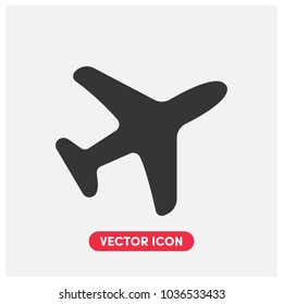 Filled Airplane Vector Icon Illustration