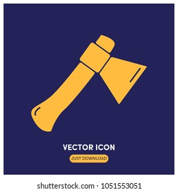 Filled Axe Vector Icon Illustration