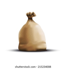filled bag with shadow realistic isolated on white