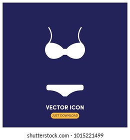 Filled Bikini Vector Icon Illustration