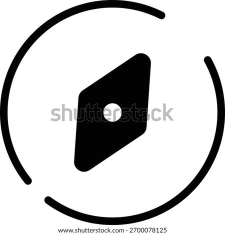 a filled black compass navigation icon