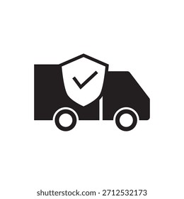 Gefülltes schwarzes Symbol für garantierten, sicheren oder geschützten Lieferservice.
