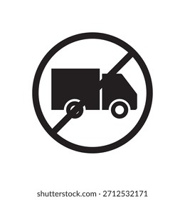 Icono negro lleno que indica área de entrega restringida o servicio de prohibición.