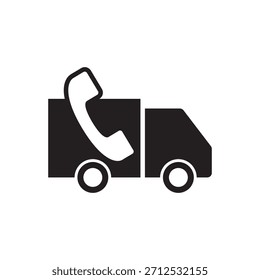 Filled black icon for support, communication, or call center service for delivery.